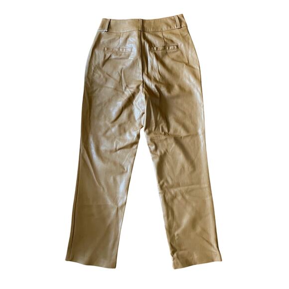 MARC NEW YORK, SIZE 4, BROWN FAUX LEATHER PANTS, STRAIGHT - Picture 2 of 4
